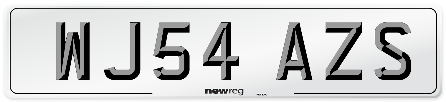 WJ54 AZS Number Plate from New Reg